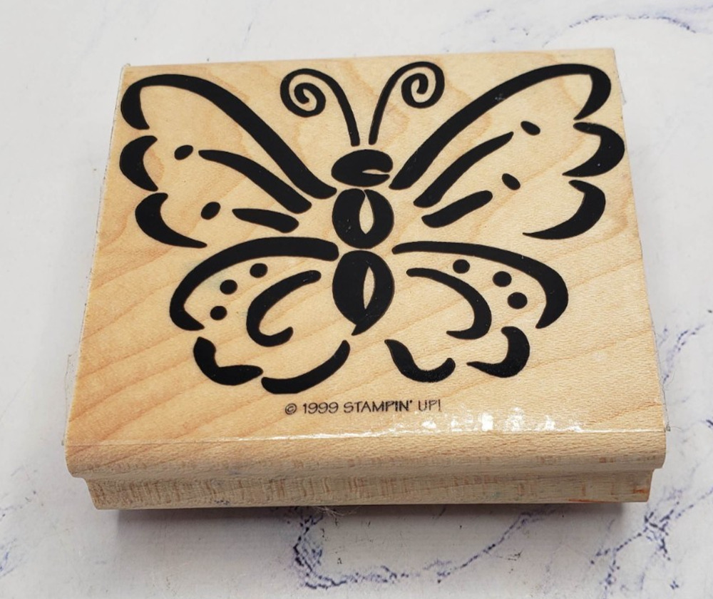 Stampin Up! Bold Butterfly Spring Garden Nature Wood Mounted Rubber Stamp